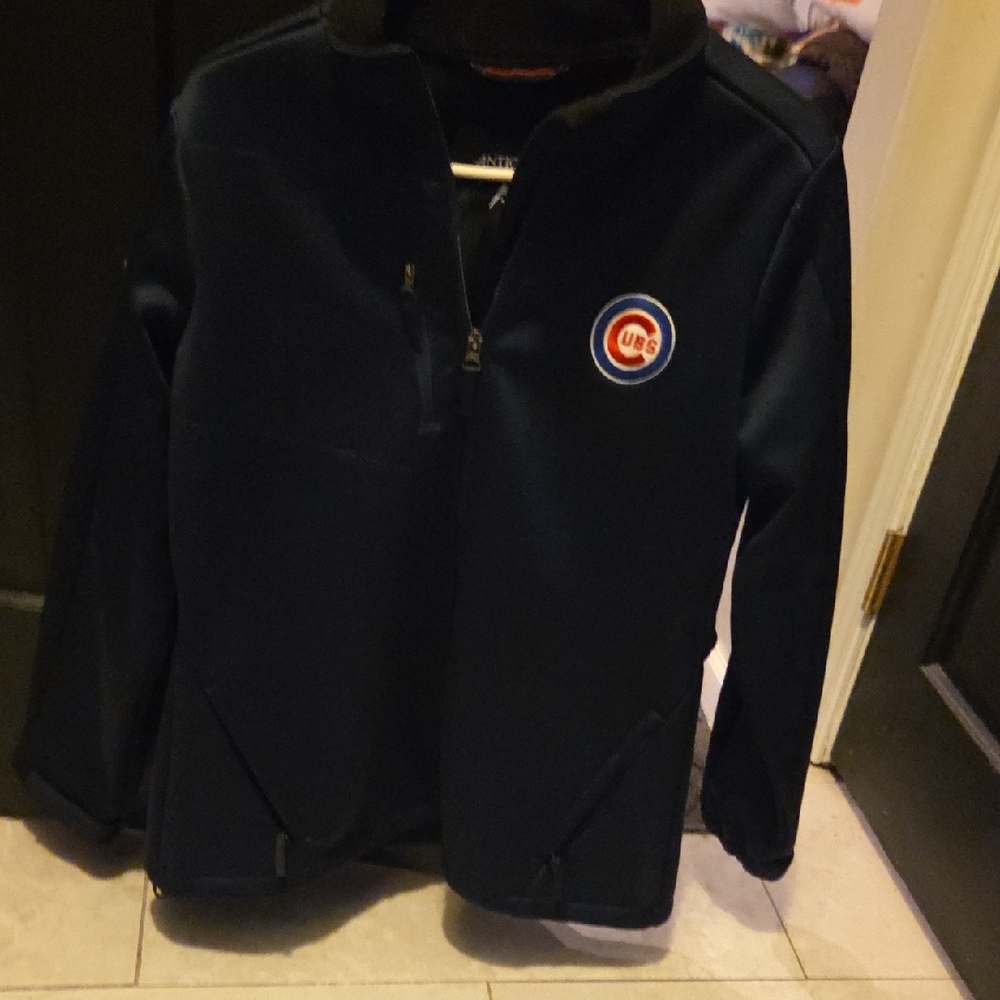 Navy Blue Quarter-Zip Jacket Chicago CUBS